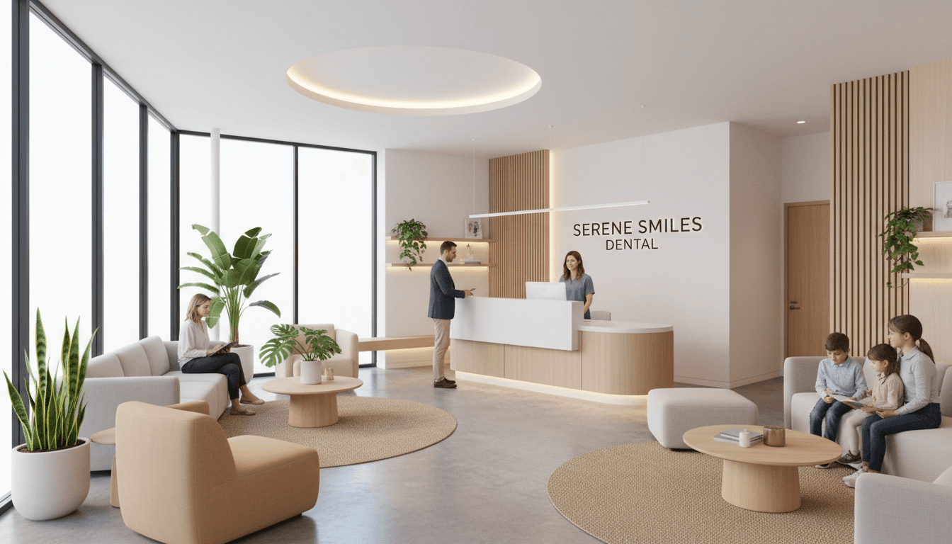 Modern dental clinic reception area in Shillong