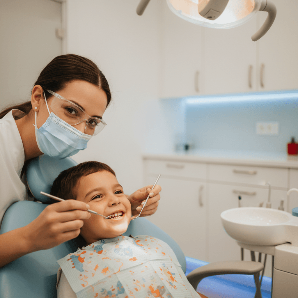 Pediatric dentistry treatment setup with professional care approach